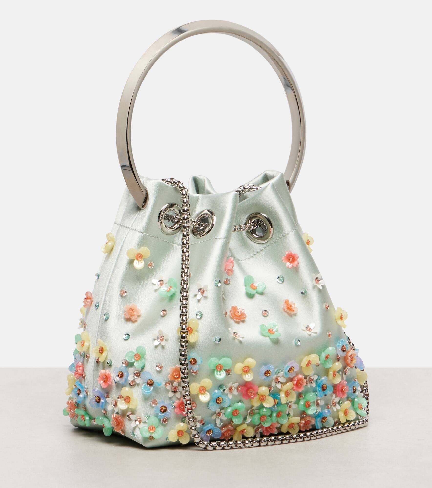 Bon Bon embellished satin bucket bag - 4