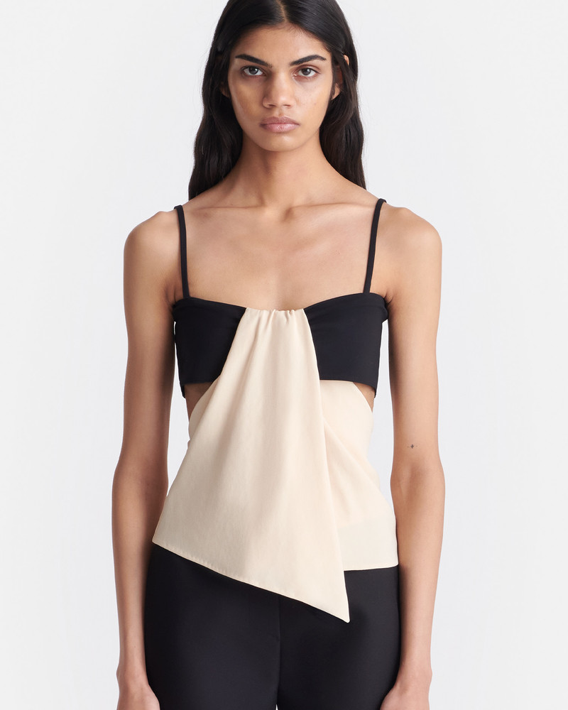 Nanushka Draped Georgette And Jersey Top outlook