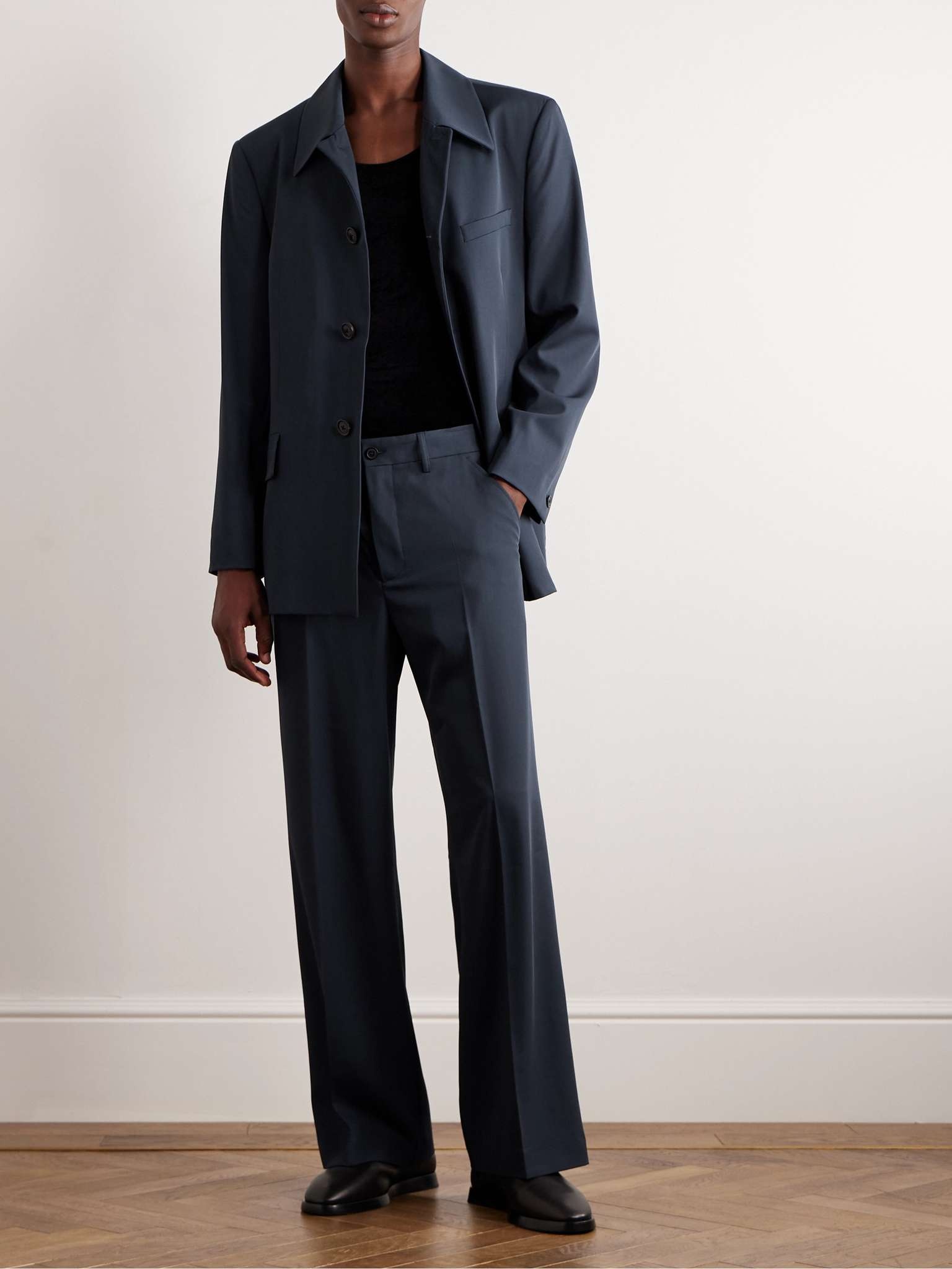 Straight-Leg Pleated Wool Trousers - 2