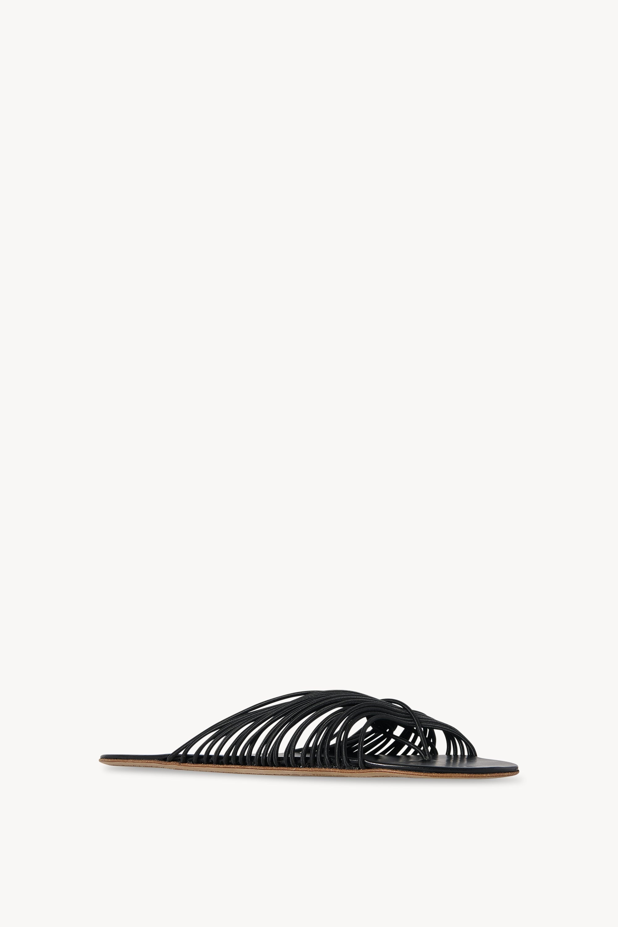 Sara Slide Sandal in Elastic and Leather - 2