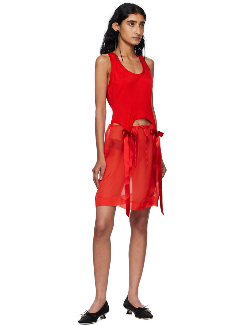 Simone Rocha Red Bow Tail Easy Tank Top outlook