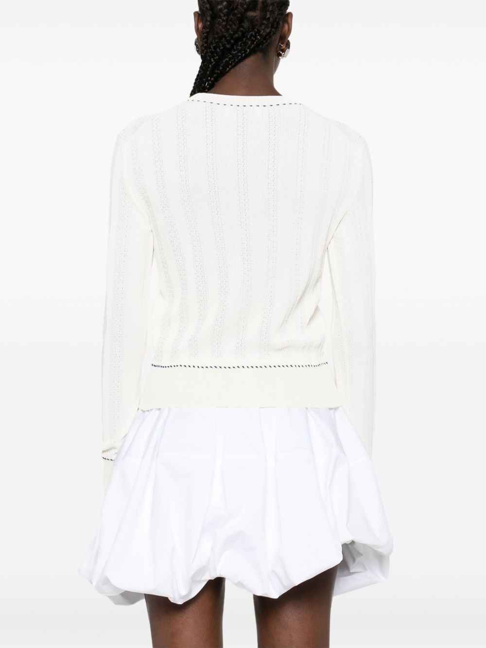 logo-embroidered ribbed-knit top - 4