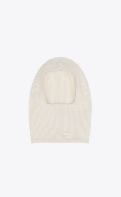 SAINT LAURENT ribbed balaclava in cashmere outlook