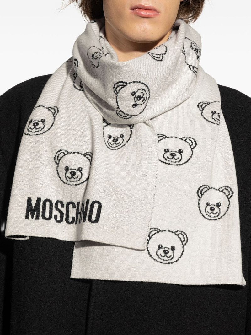 Moschino Teddy-print scarf outlook