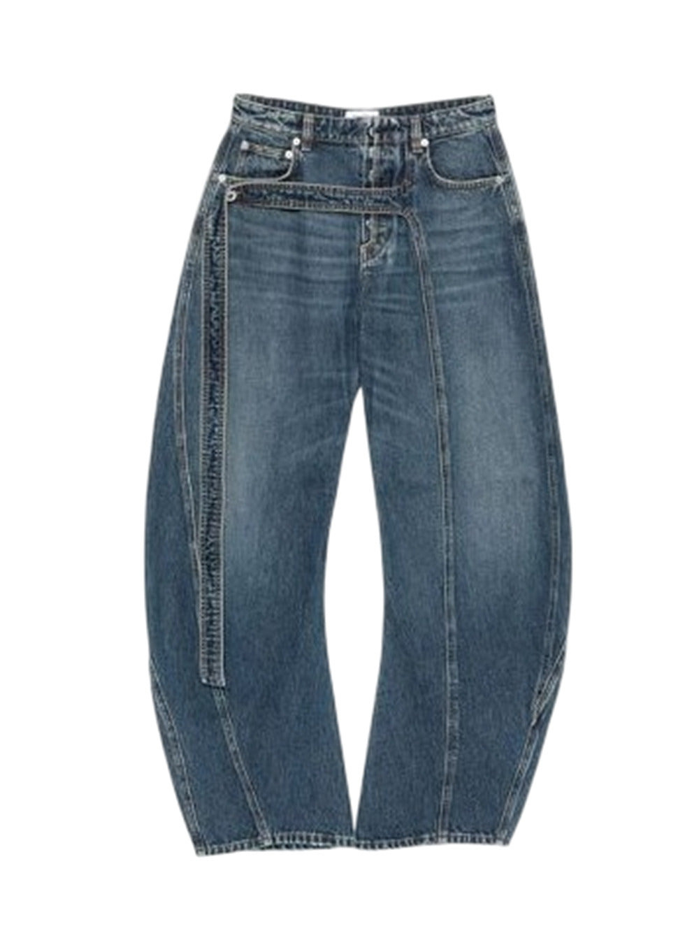 Jean Paul Gaultier Women Low-Waist Jeans With Front Strap Detail - 1
