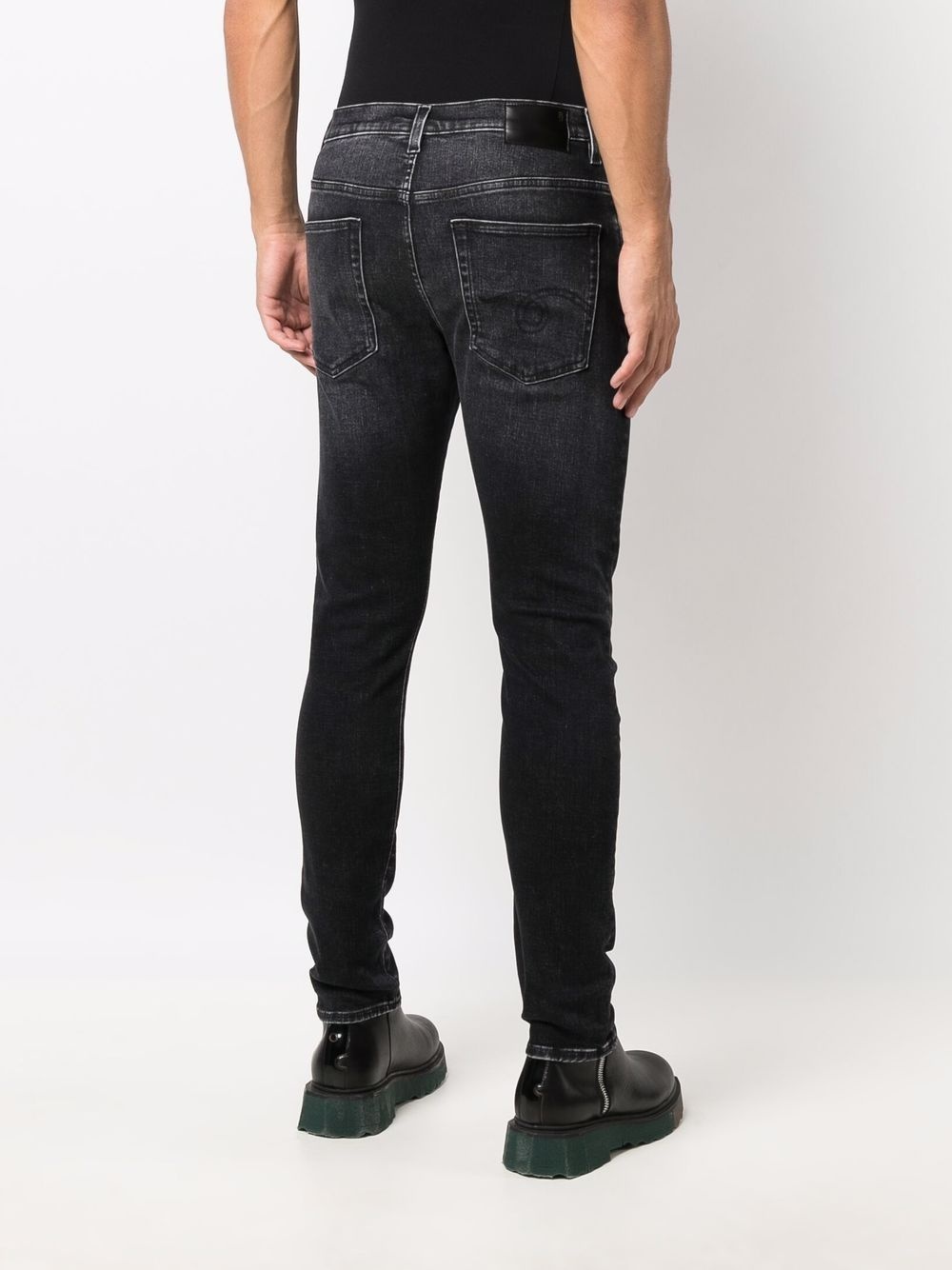 skinny-cut washed jeans - 4