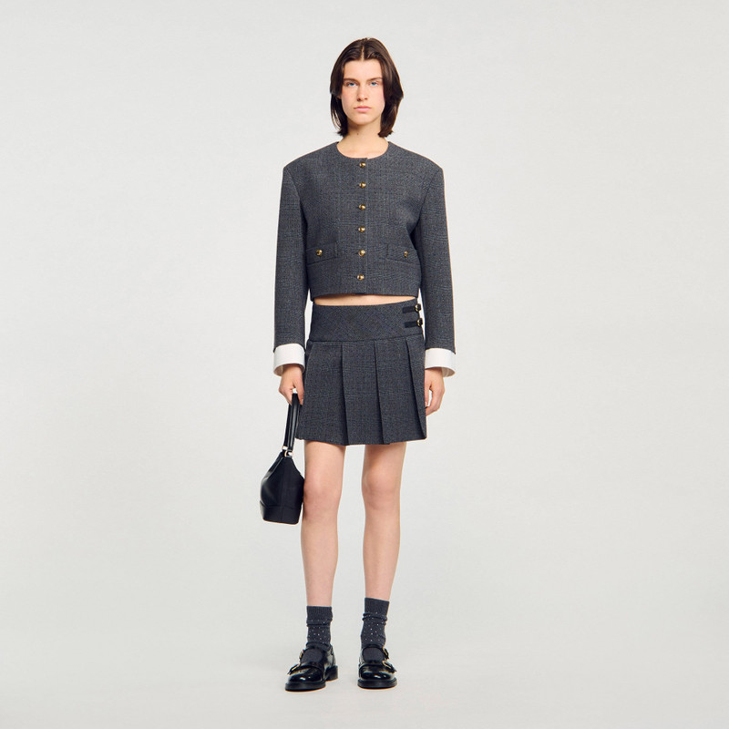 Sandro MINI RHINESTONE SUIT SKIRT outlook