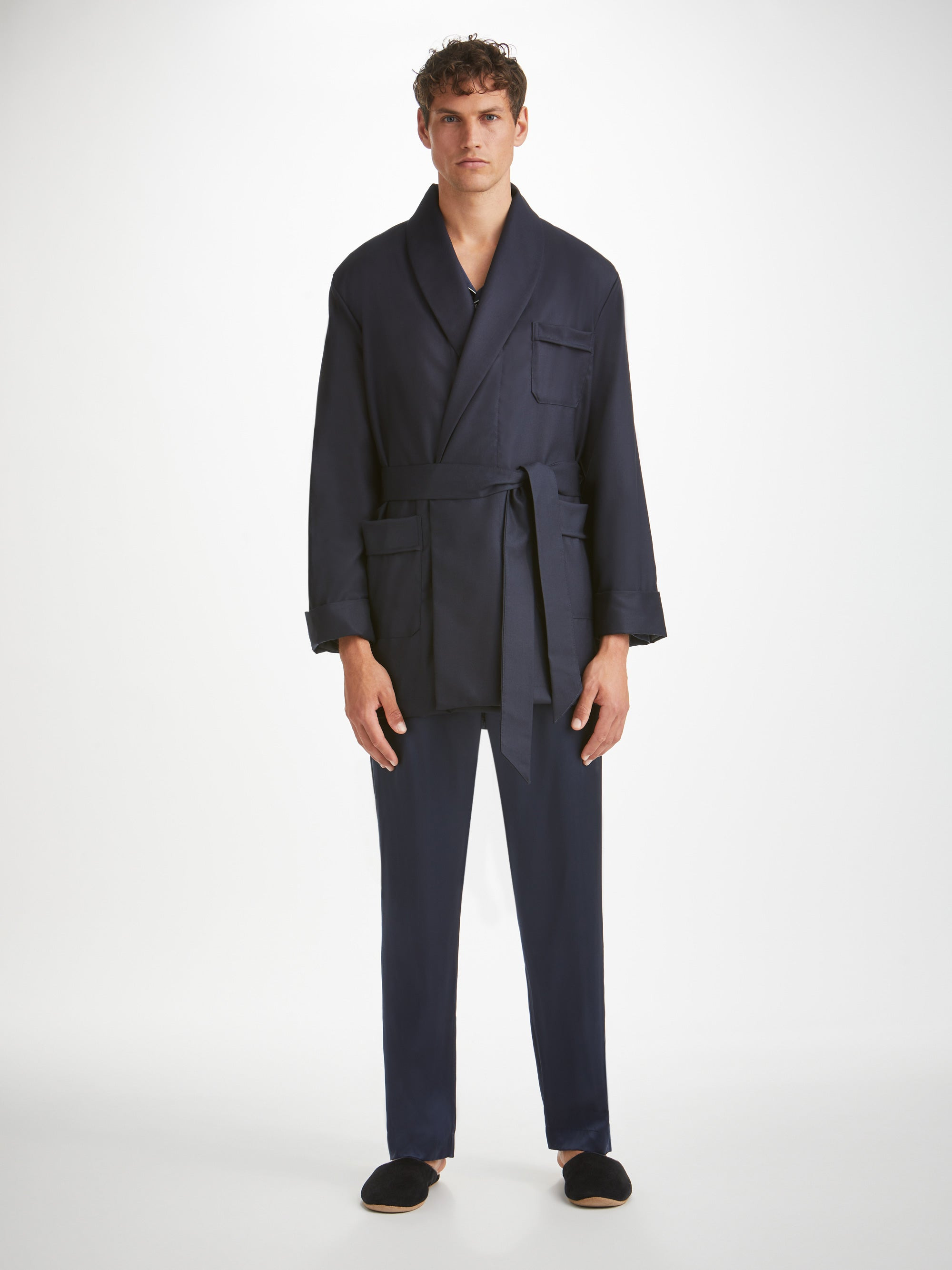 Men's Smoking Jacket Westminster 2 Wool Navy - 3