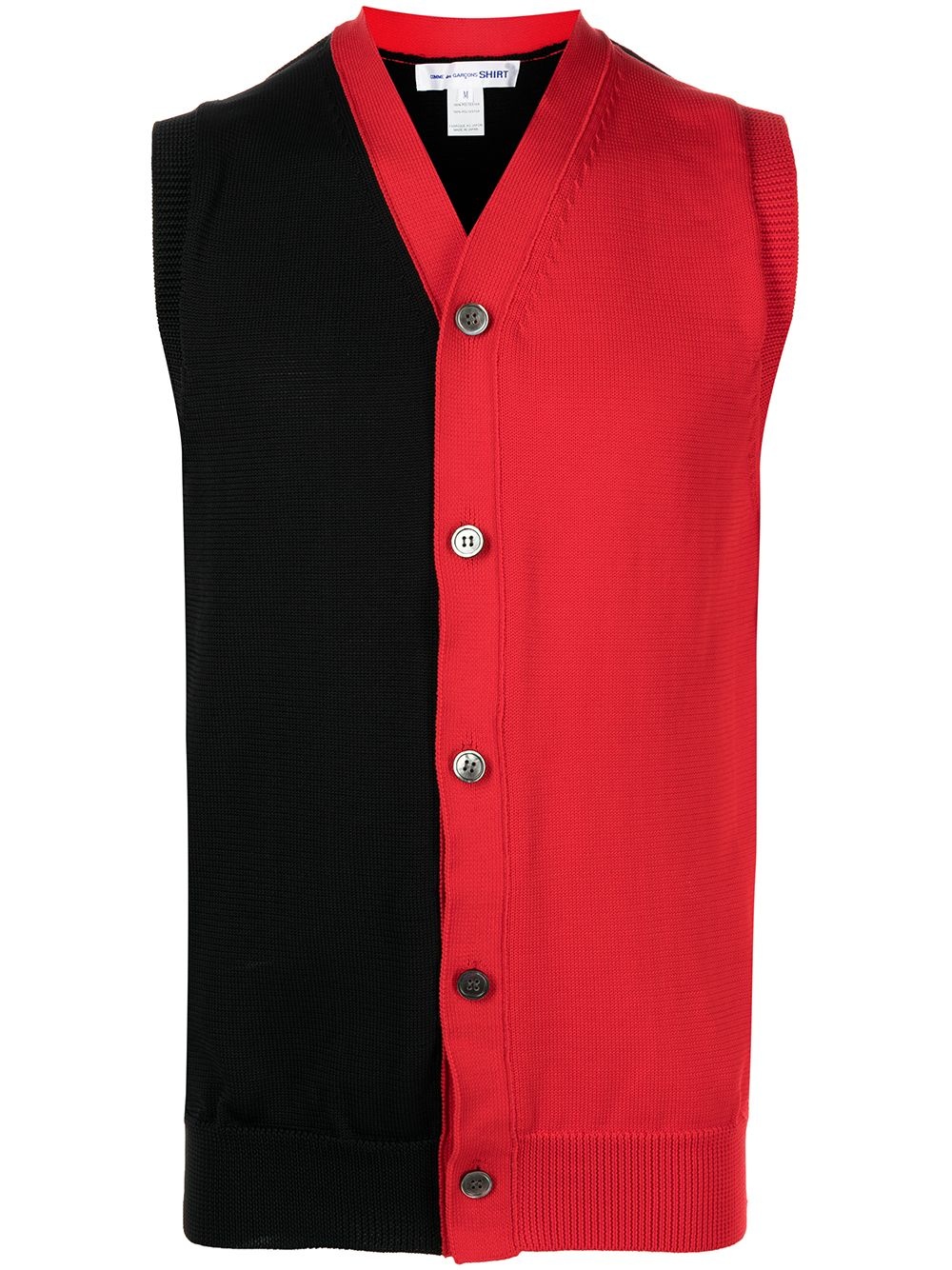 two-tone V-neck cardigan - 1