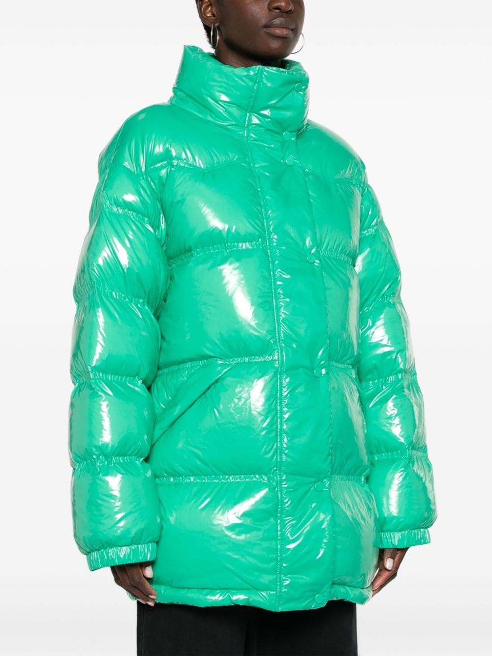 high-shine finish padded-design jacket - 3