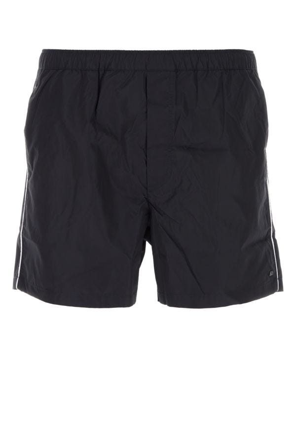 Midnight blue nylon swimming shorts - 1