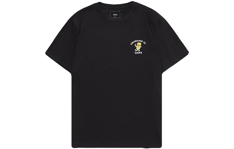 Men's Vans Funny Printing Casual Short Sleeve Black VN0A4UQPBLK - 1