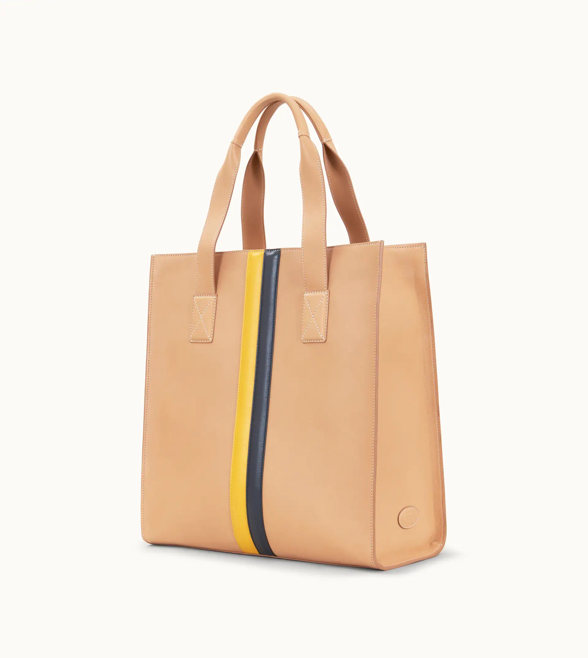 SHOPPING TOTE BAG MEDIUM - BEIGE, YELLOW, BLACK - 4