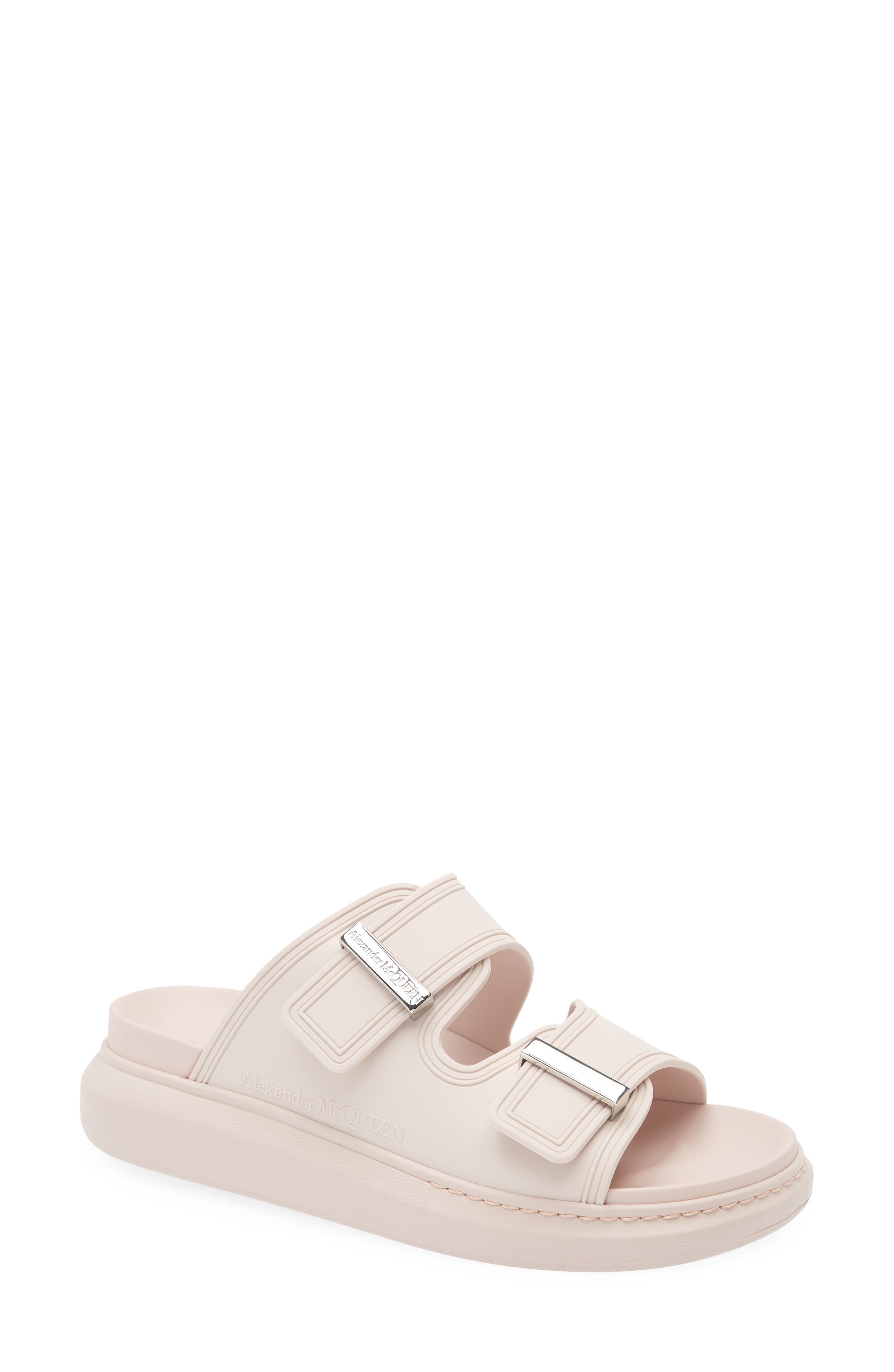 McQueen Hybrid Slide Sandal in Tea Rose/Silver at Nordstrom - 1