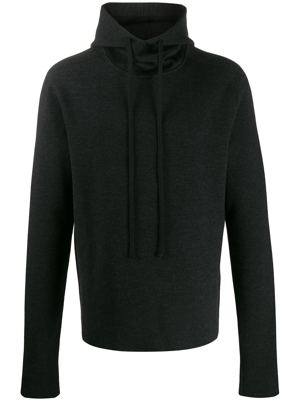 drawstring knitted hoodie - 1