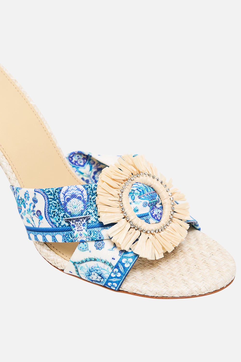 AZRA PRINTED RAFFIA MULE HEEL - 4