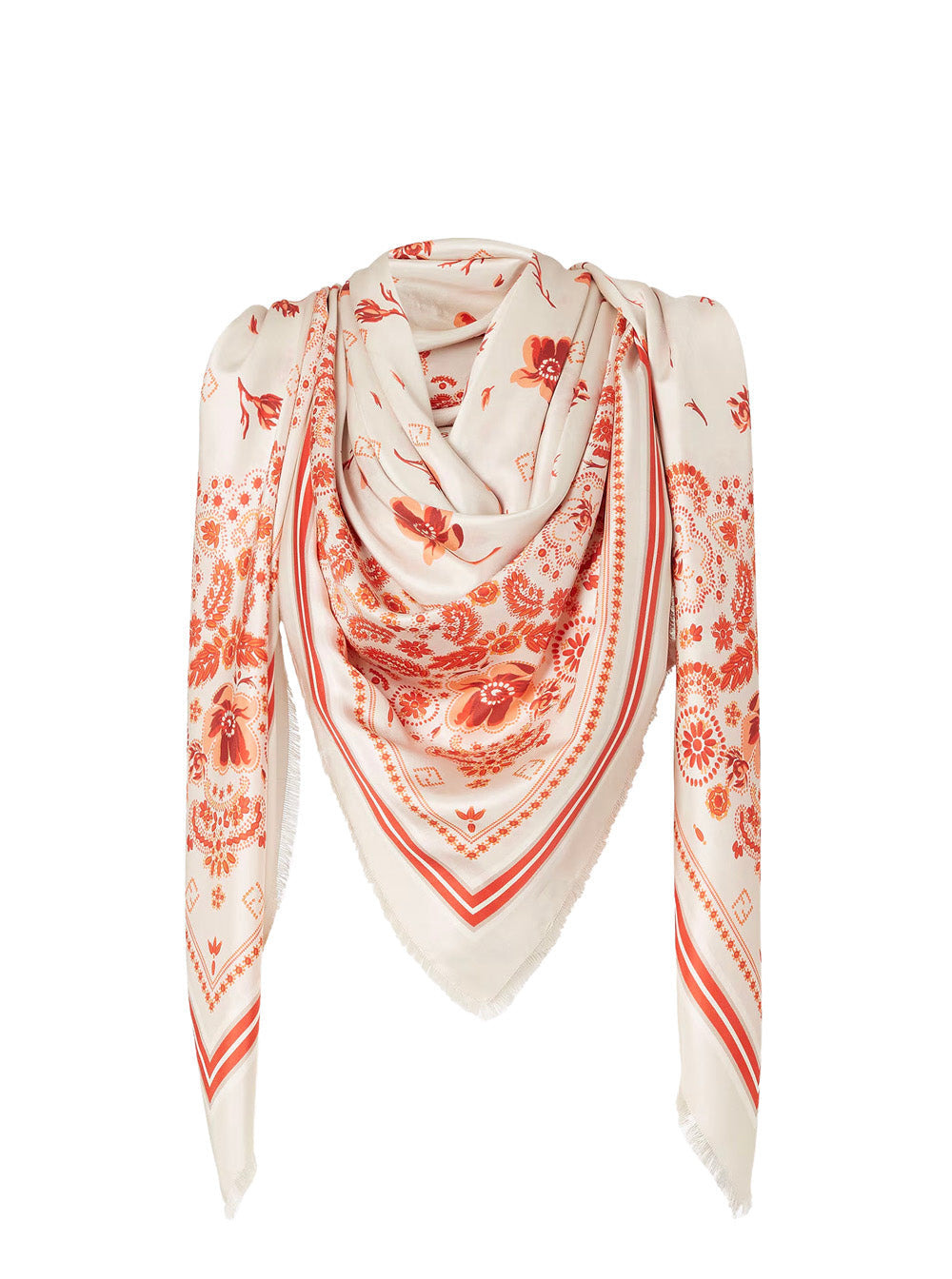 Fendi Women Multicolor Scarf With Bandana Print And Floral Details In Silk Woman - 2