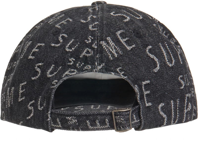 Supreme Supreme Warp Jacquard Logos Denim 6-Panel Black outlook