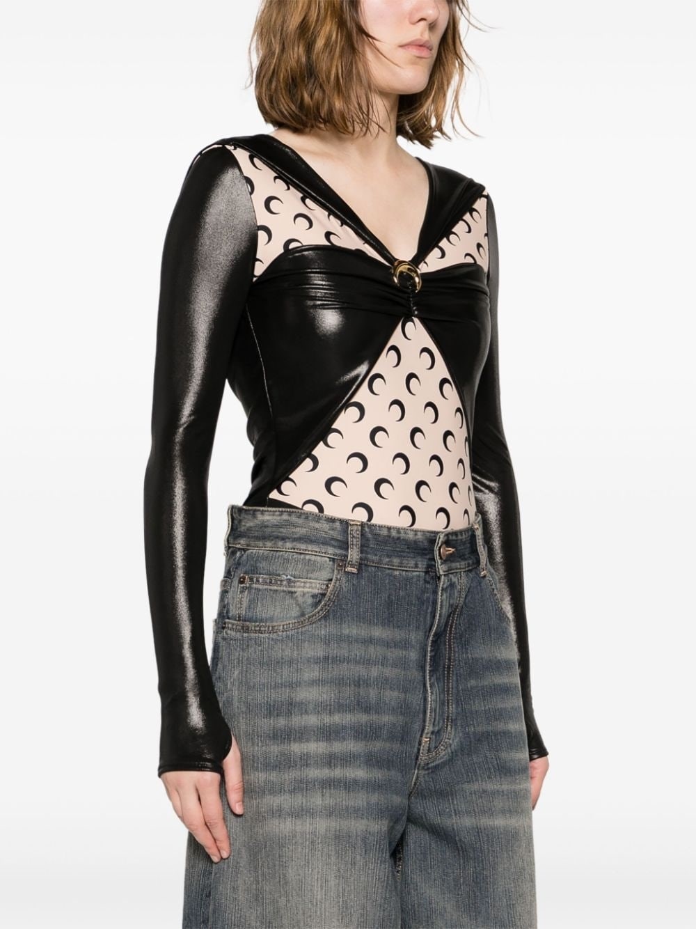 Draped viscose bodysuit - 5