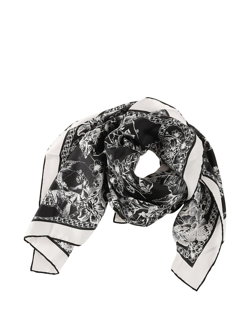 floral chain silk scarf 1