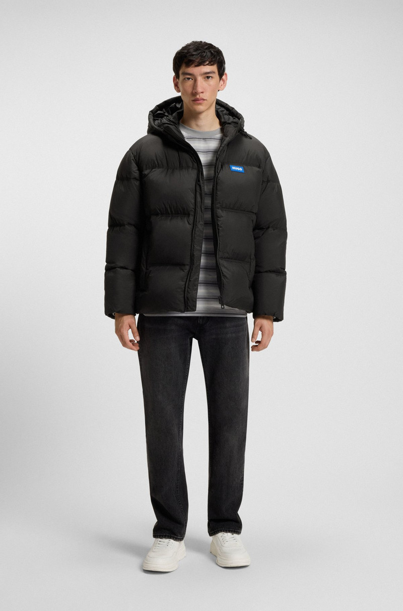 HUGO WATER-REPELLENT PADDED JACKET WITH BLUE LOGO LABEL outlook