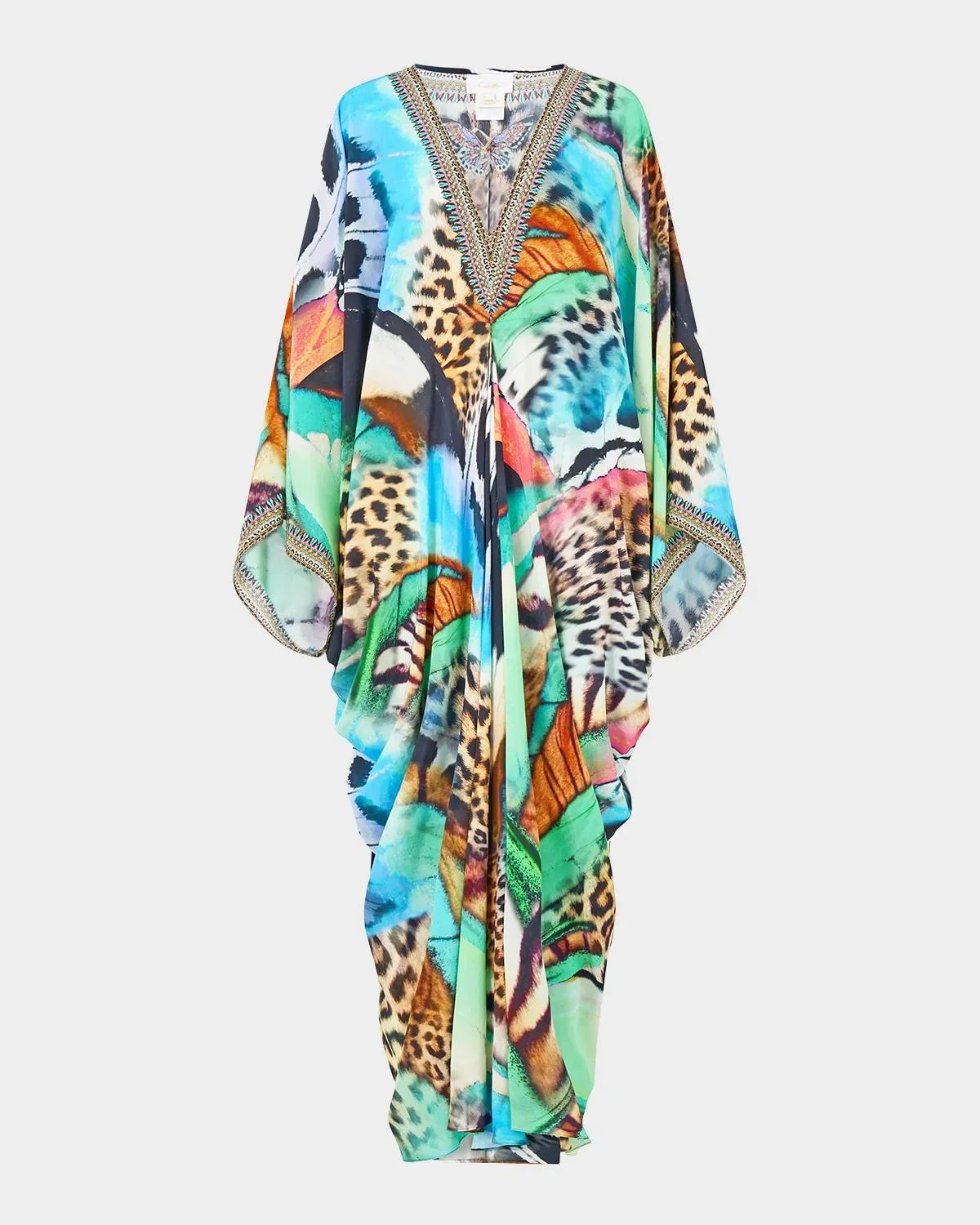 Butterfly Bohemia-Print T-Shape Long Kaftan - 1