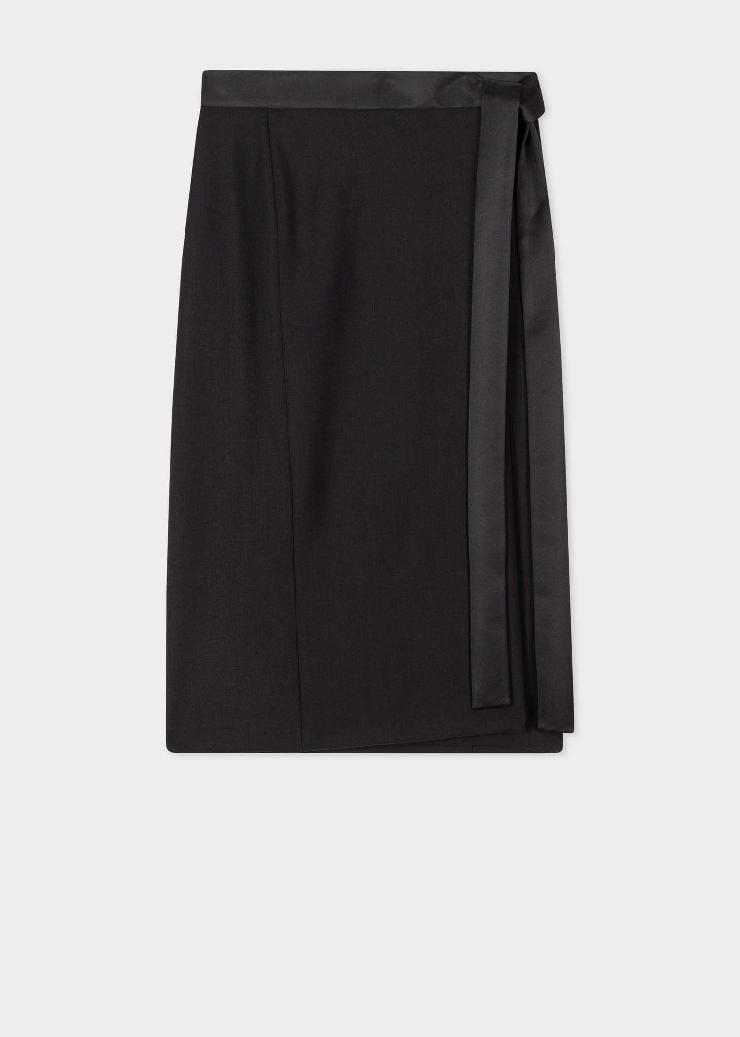 Black Satin Trim Skirt - 1