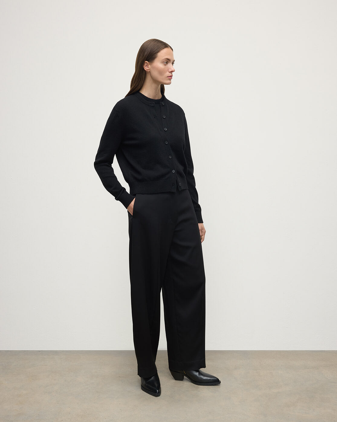 Classic Cashmere Black Cardigan - 3