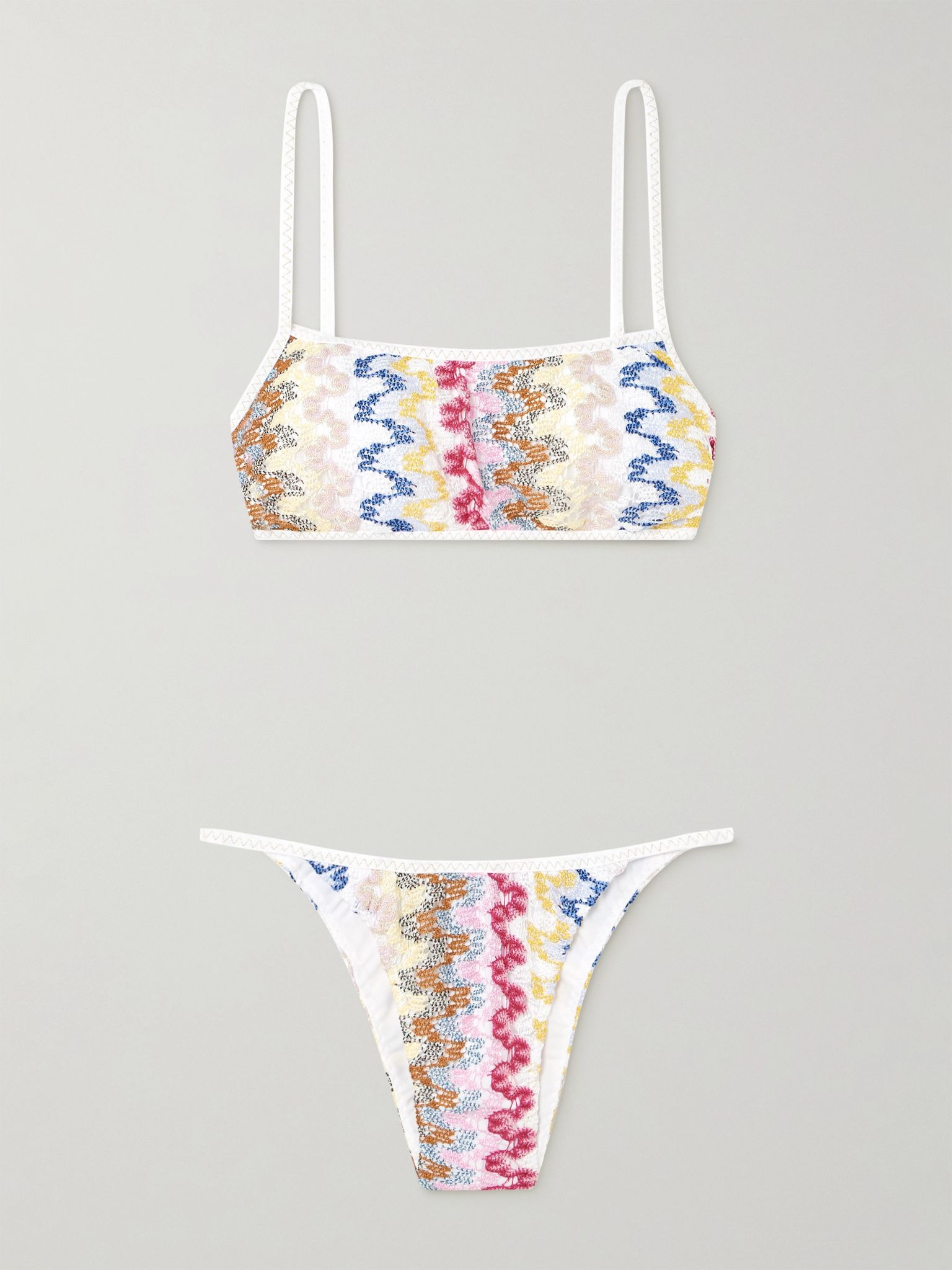 Mare metallic crochet-knit bikini White - 1
