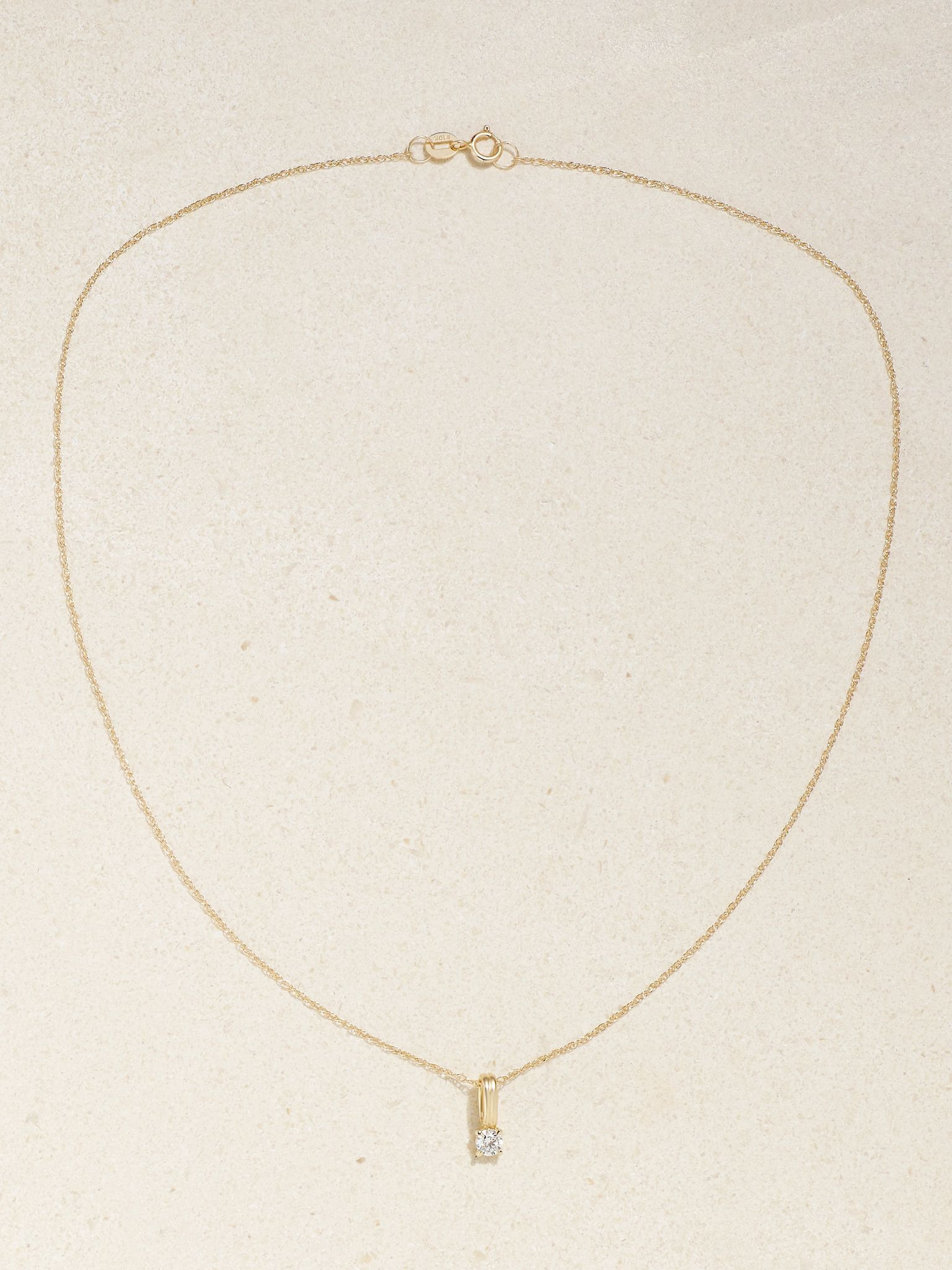 Flow 14-karat gold diamond necklace Gold - 4