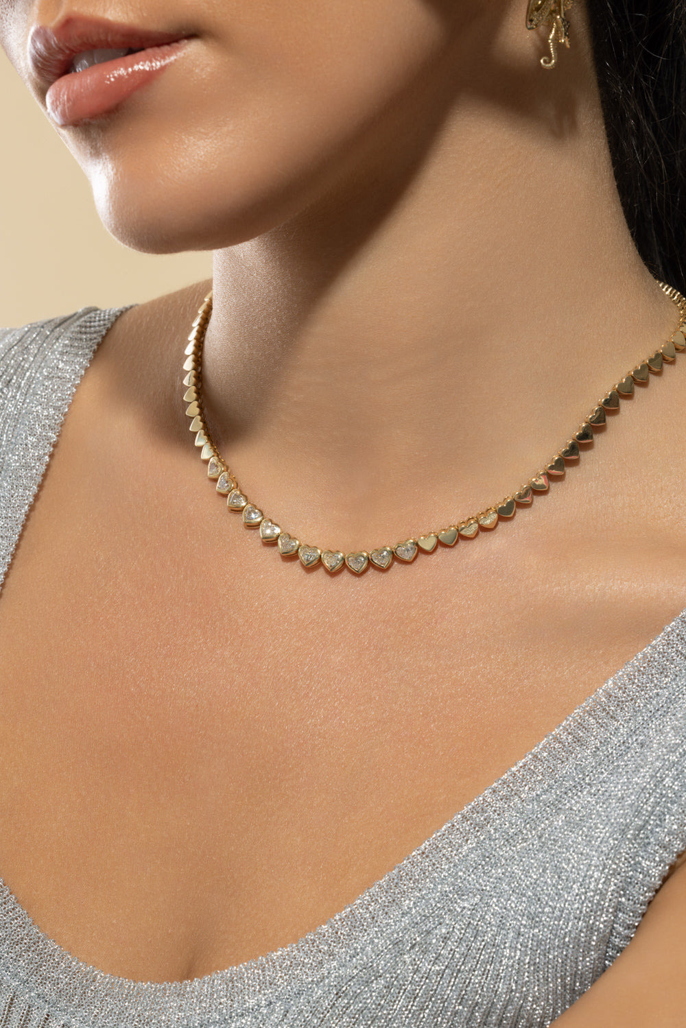 Diamond Heart Eternity Necklace - 2