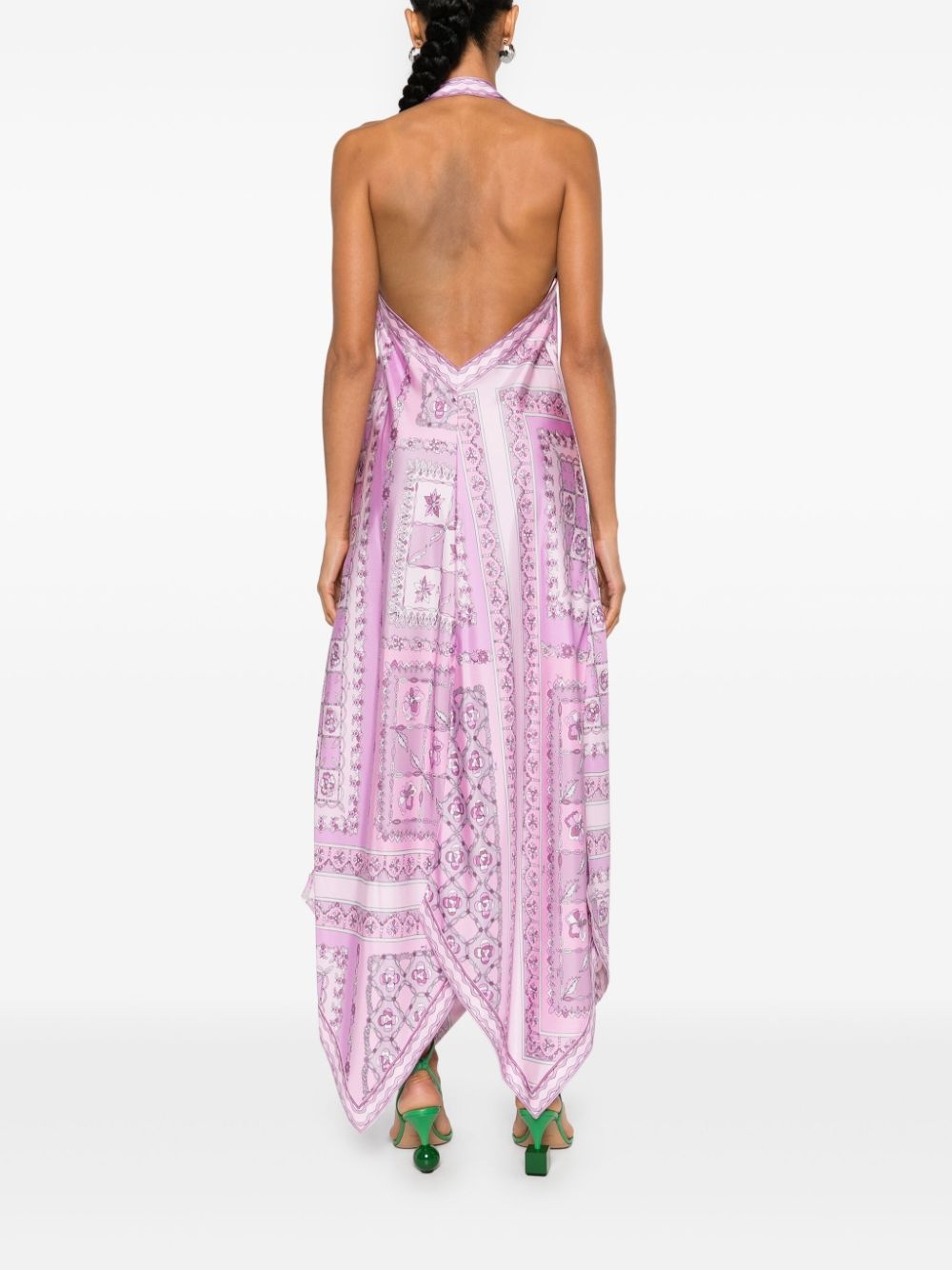 Festa-print silk midi dress - 4
