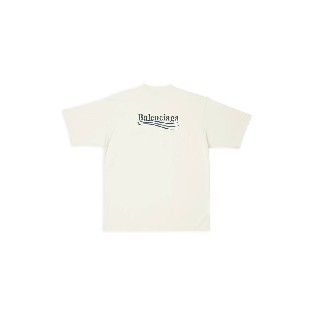 BALENCIAGA Men's Political Campaign T-shirt Large Fit in Off