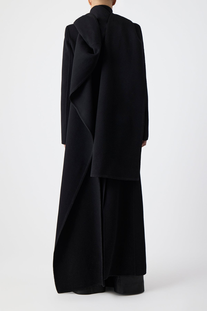 Raay Coat in Black Double-Face Recycled Cashmere 4