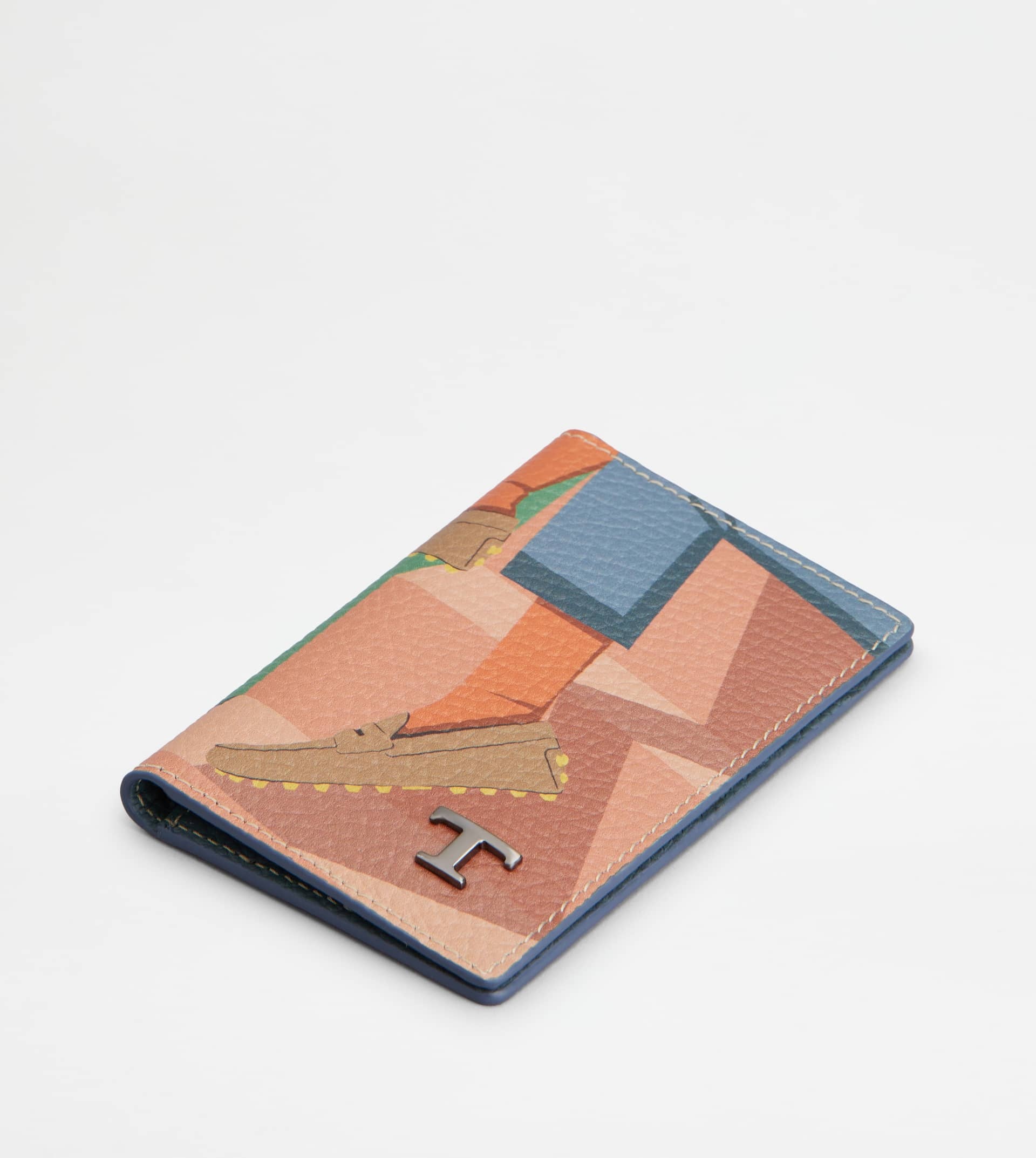 CARD HOLDER IN LEATHER - PINK, GREEN - 4