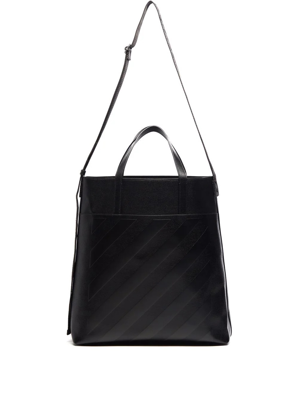 diagonal print tote bag - 1