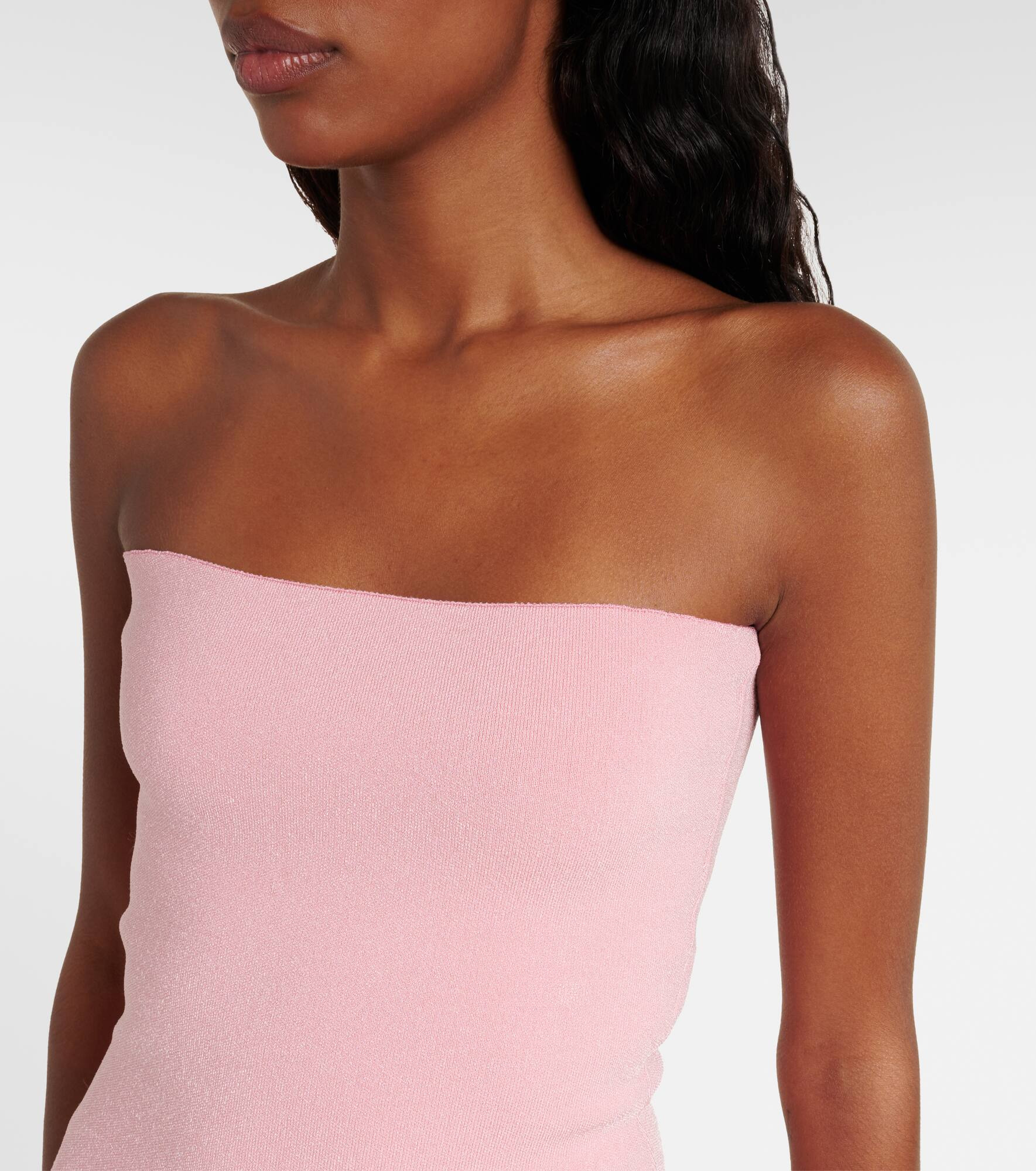 Sera strapless piqué midi dress - 4