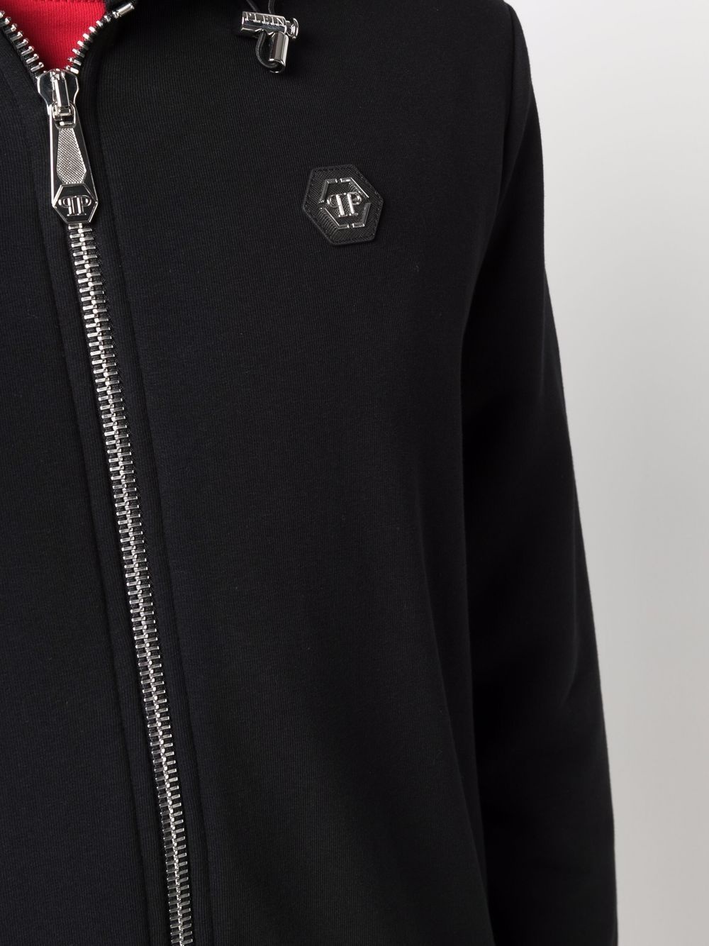 zip-fastening logo-patch hoodie - 5