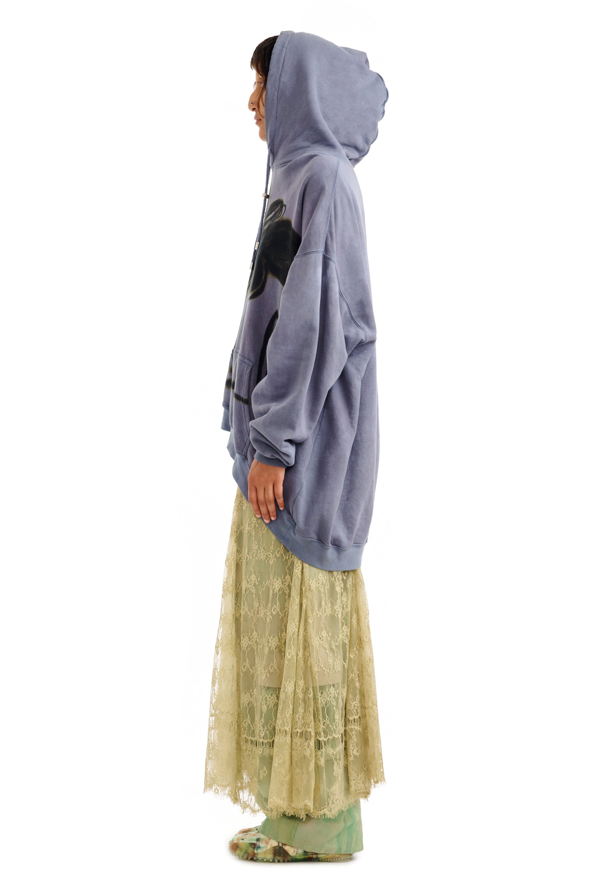 MIDNIGHT FLOWER POT WAVE HEM HOODIE - 8