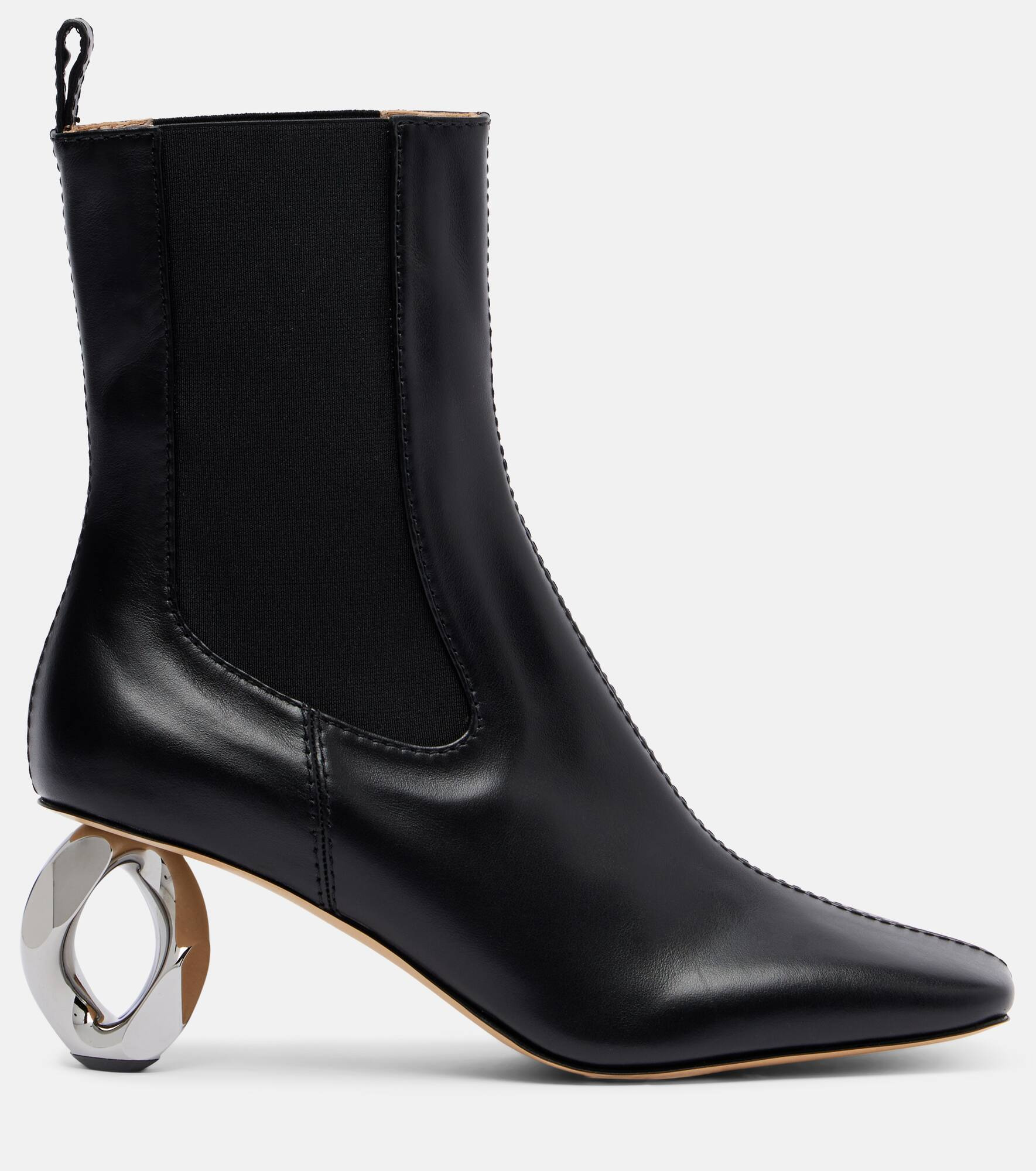 Chain leather ankle boots - 4