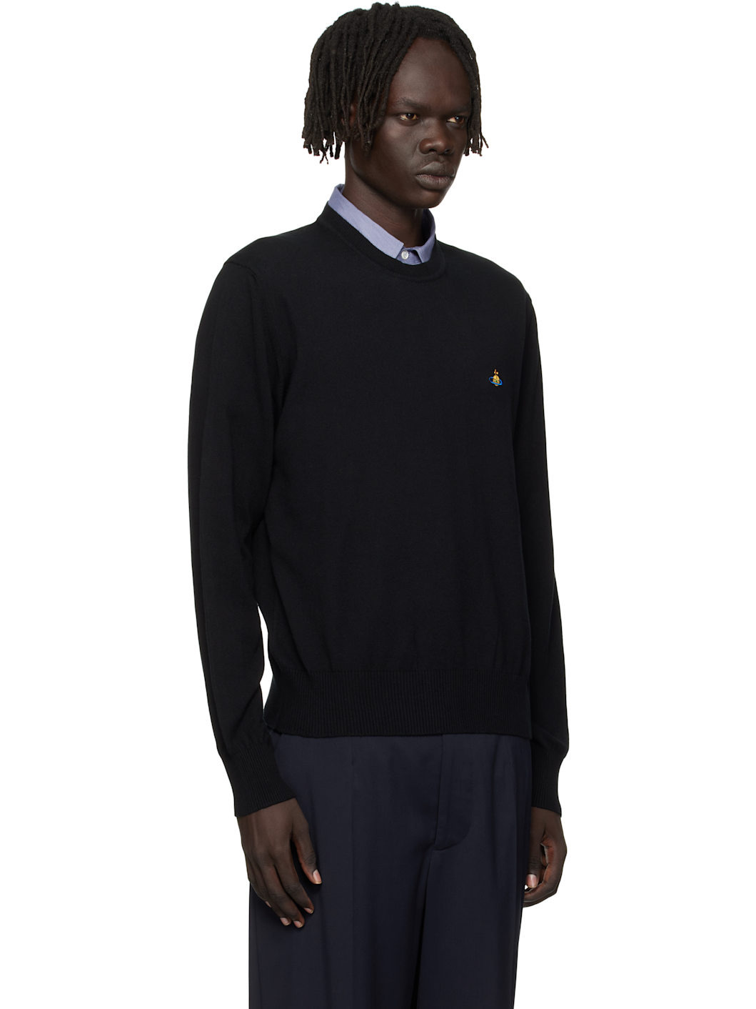 Black Alex Round Neck Sweater - 2