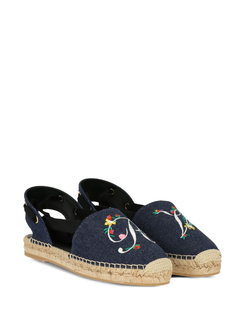Roger Vivier embroidered denim espadrilles outlook