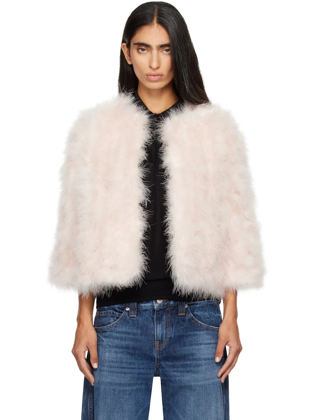 Pink Turkey Feather Jacket - 1