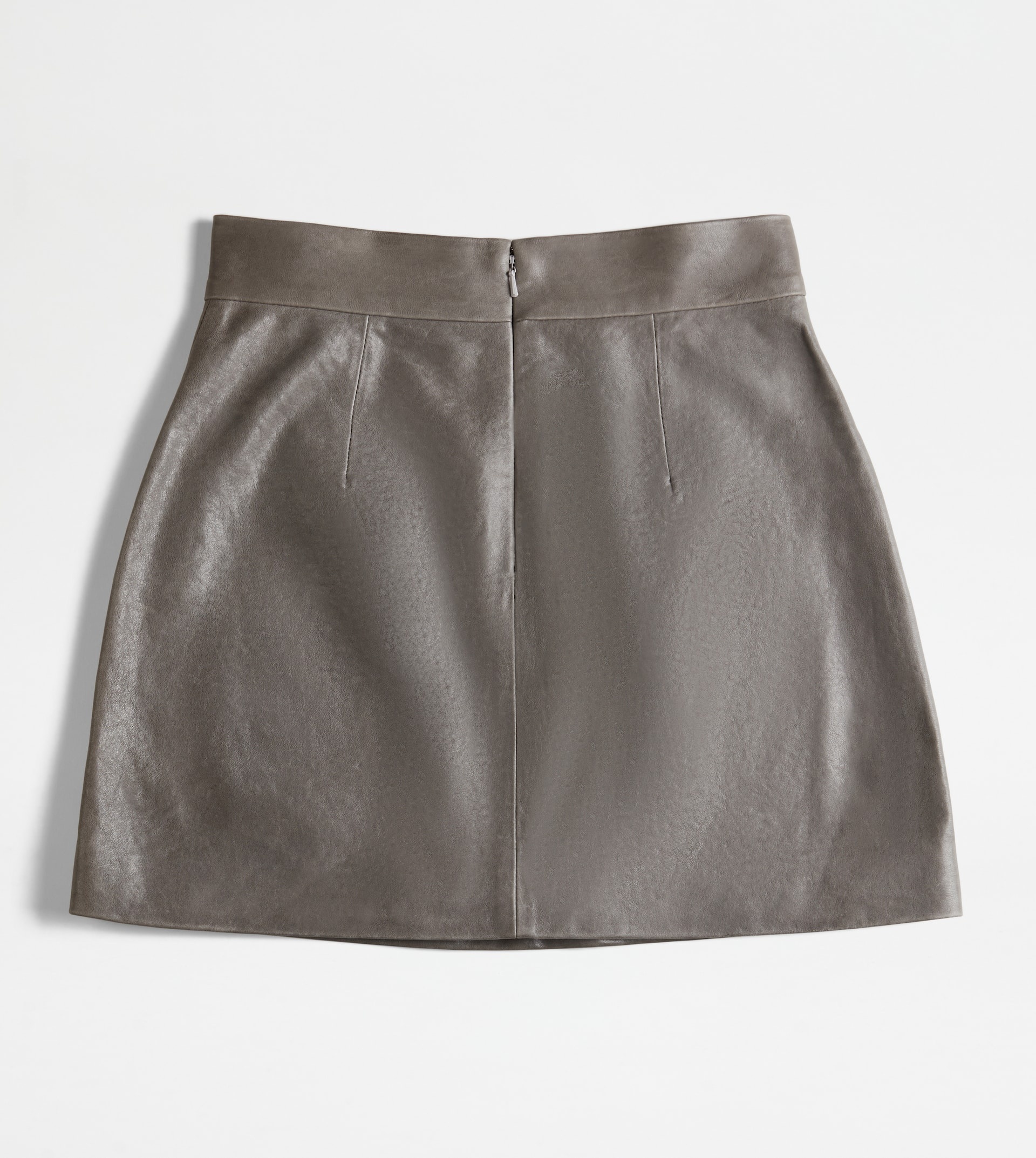 MINISKIRT IN LEATHER - GREY - 7
