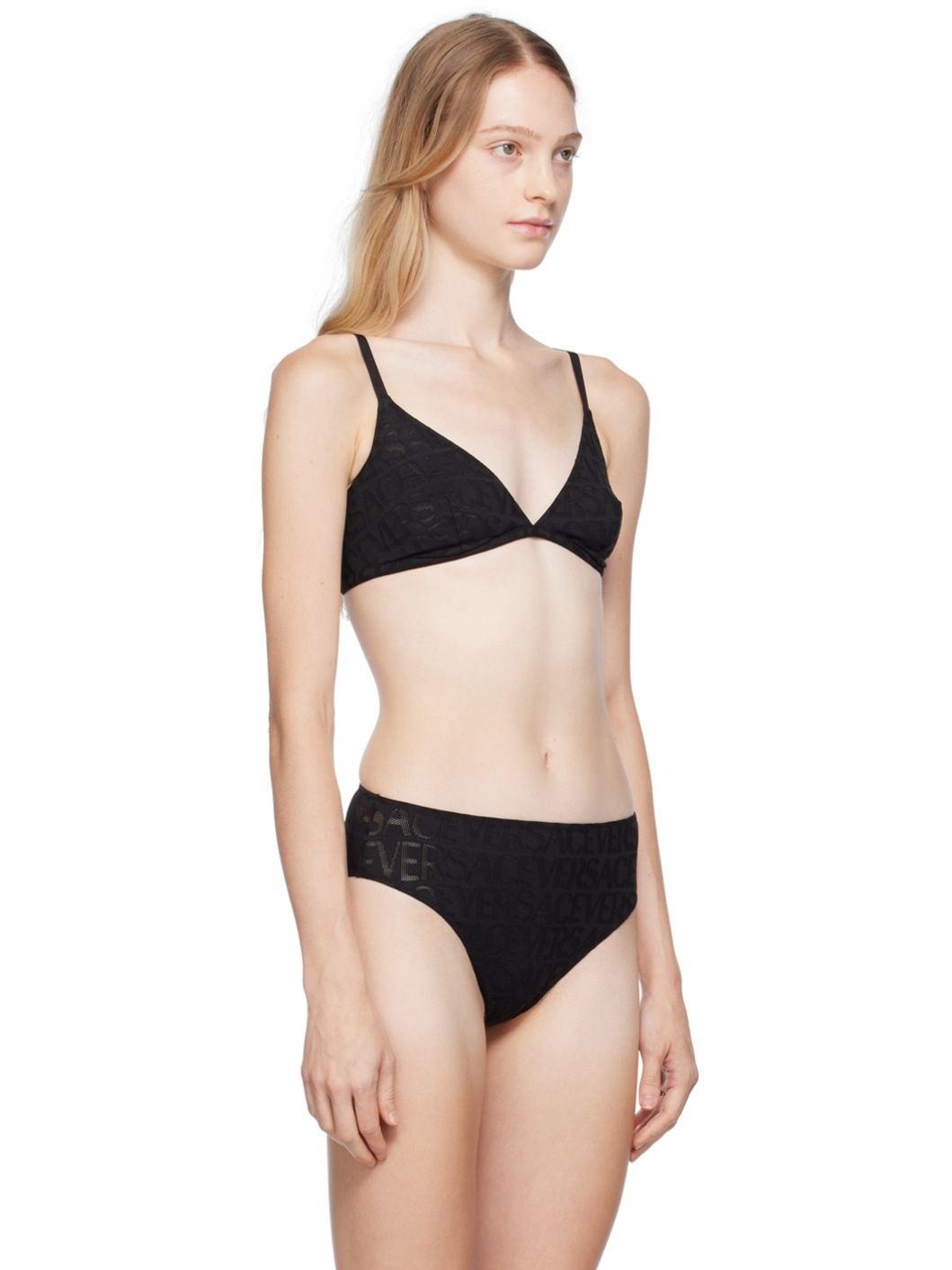 Black Semi-Sheer Bra - 2