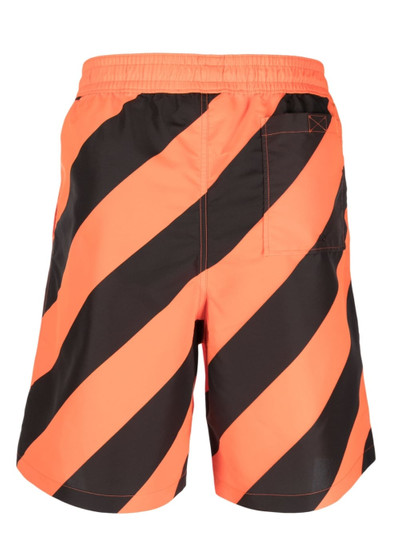 Off-White Diag Surfer striped swim shorts outlook