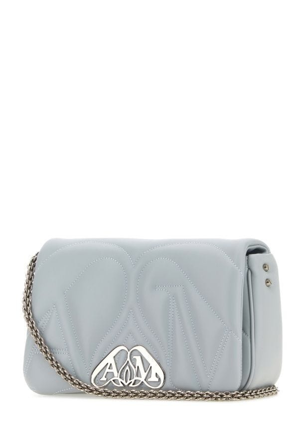 ショルダーバッグ・ポシェット ALEXANDER MCQUEEN POWDER BLUE SMALL SEAL SHOULDER BAG Alexander McQueen Powder blue leather small Seal shoulder