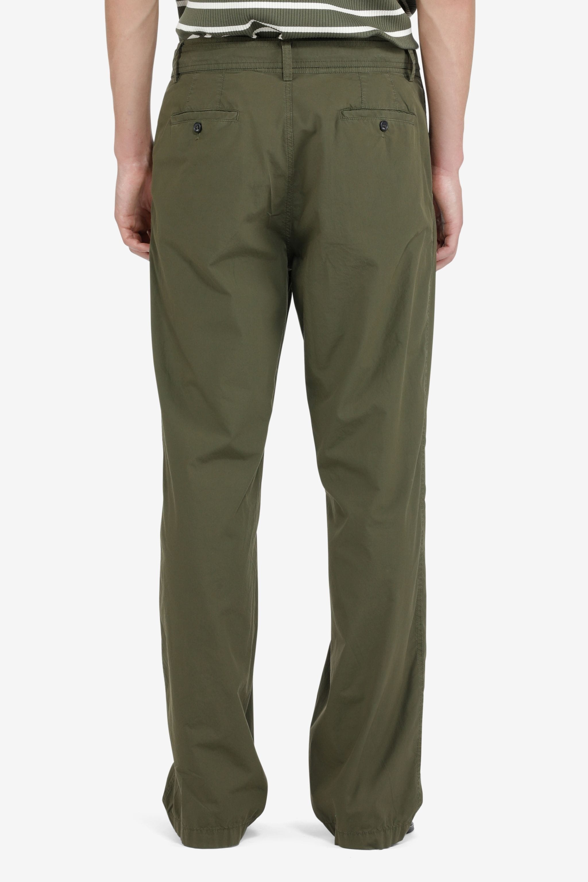 BELTED STRAIGHT-LEG COTTON TROUSERS - 2