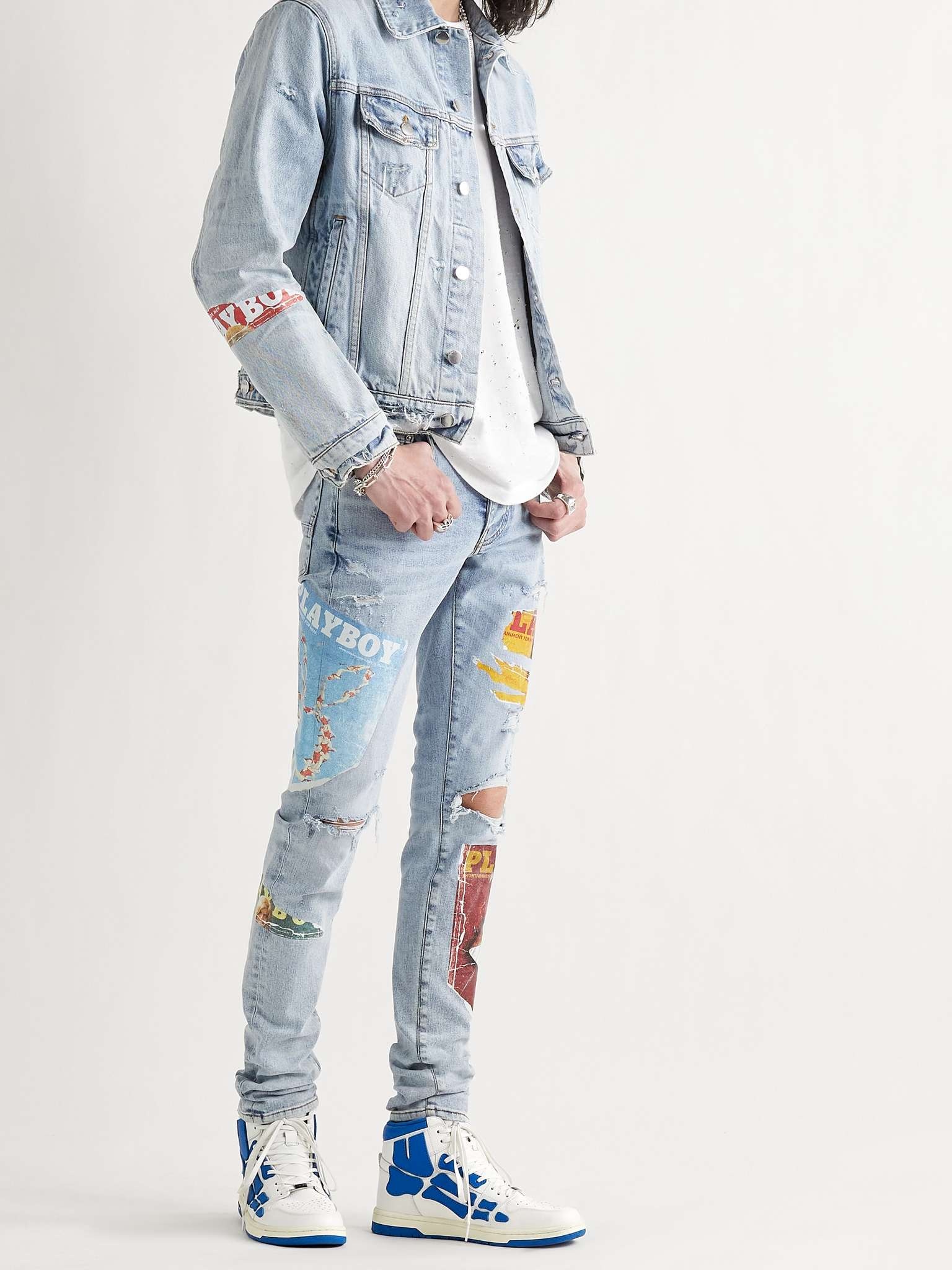 Skel-Top Colour-Block Leather High-Top Sneakers - 3