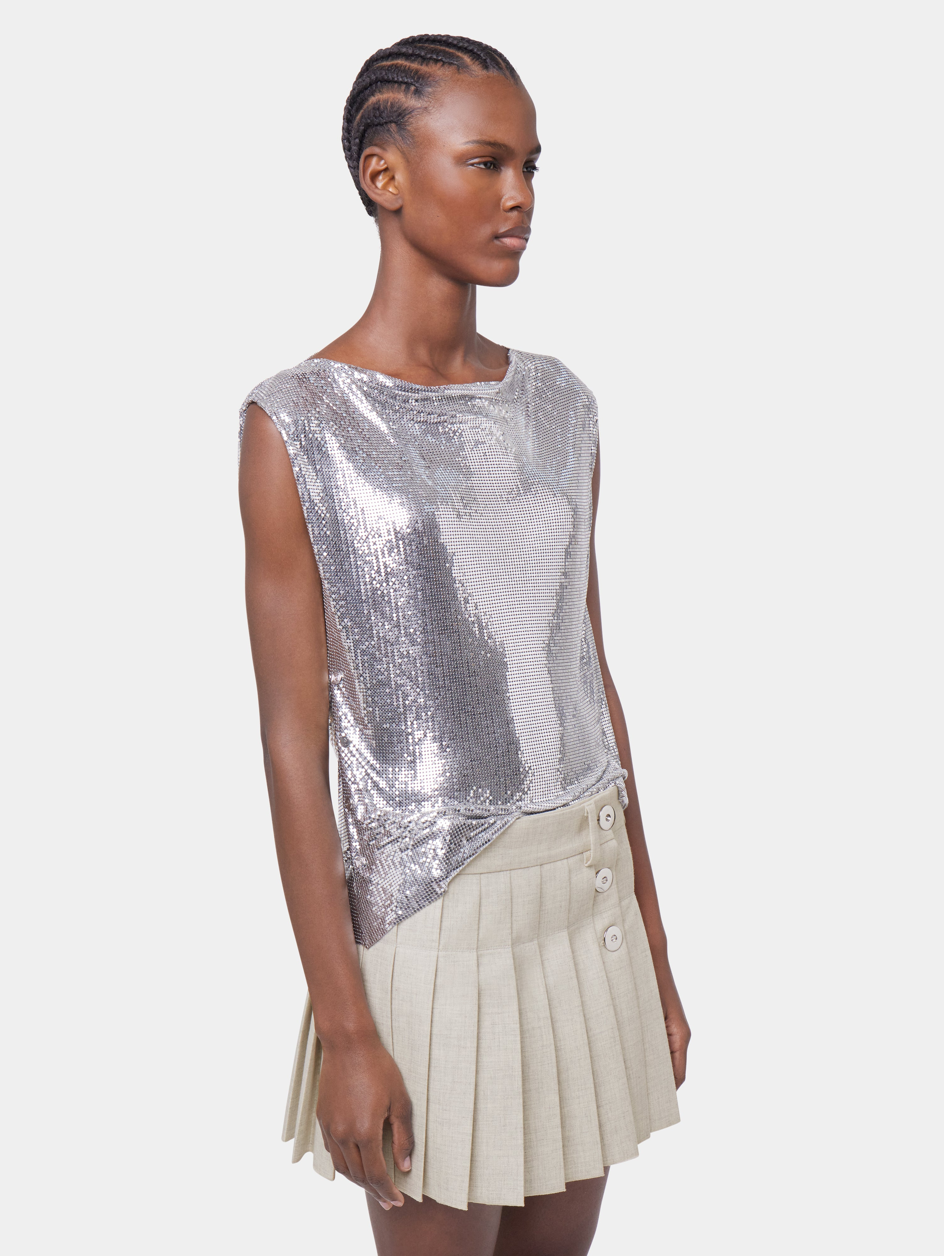 TOP IN A SILVER MINI MESH - 3